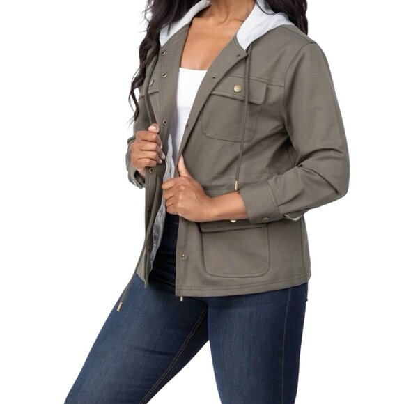 Central Park West Women’s Brady Ponte Army Jacket Medium Olive Utility NWT - Picture 2 of 13
